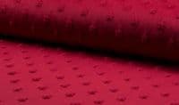Luxury DIMPLE STARS Cuddle Soft Fabric Material - RED